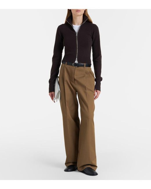 Extreme Cashmere Black N°302 Lemon Cashmere-Blend Zip-Up Cardigan