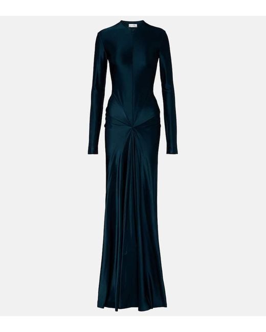 Robe Longue En Satin Victoria Beckham en coloris Blue