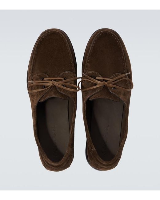 Saman Amel Brown City Moc Suede Boat Shoes for men