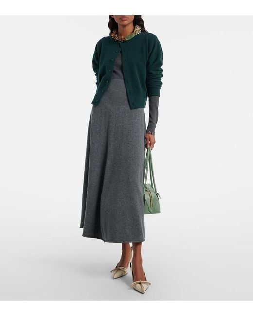 Extreme Cashmere Gray N°388 Ease Cashmere-Blend Maxi Skirt