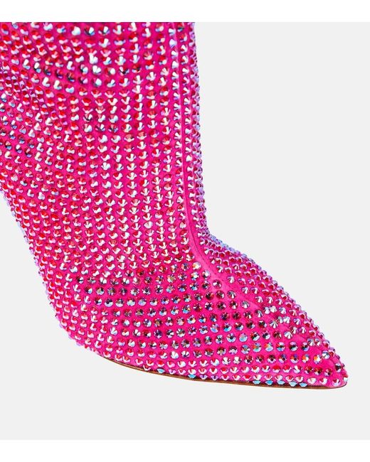 Paris Texas Pink Holly Embellished Knee-high Boots