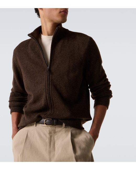 Cardigan De Lana Y Cachemir Con Cremallera Tod's de hombre de color Brown