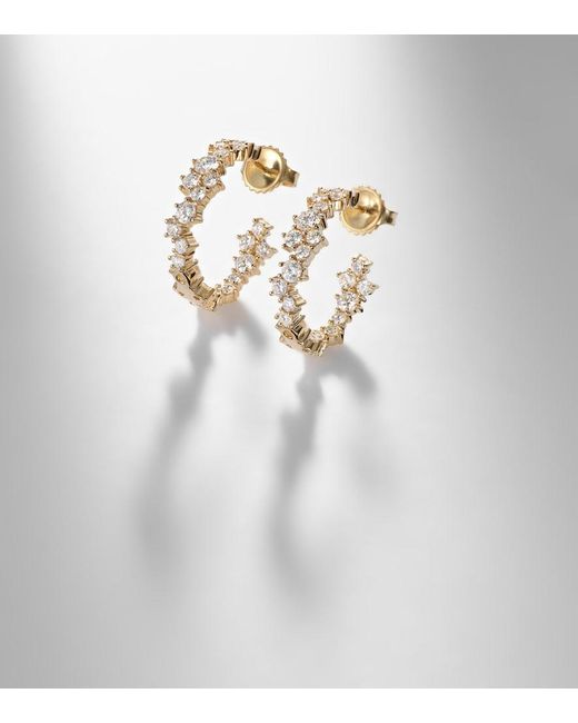 Sydney Evan White 14Kt Hoop Earrings With Diamonds