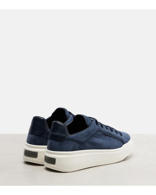 Max Mara Blue Suede Platform Sneakers