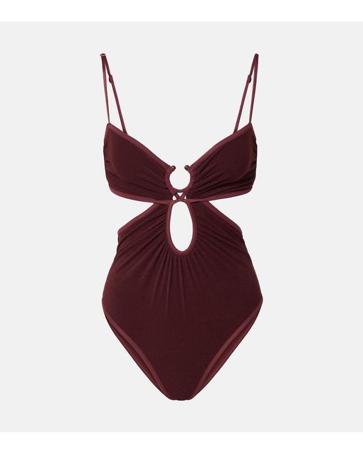 Johanna Ortiz Cutout Gathered Terry Swimsuit
