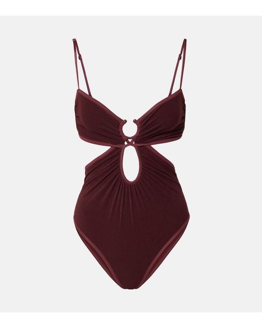 Johanna Ortiz Cutout Gathered Terry Swimsuit