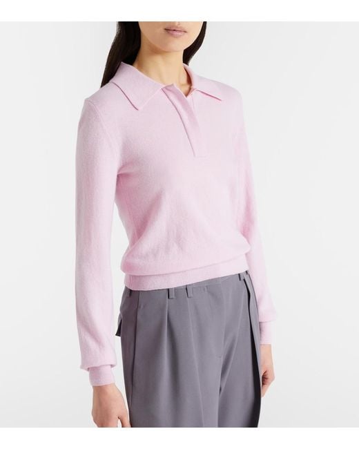 Jil Sander Pink Virgin Wool Polo Sweater
