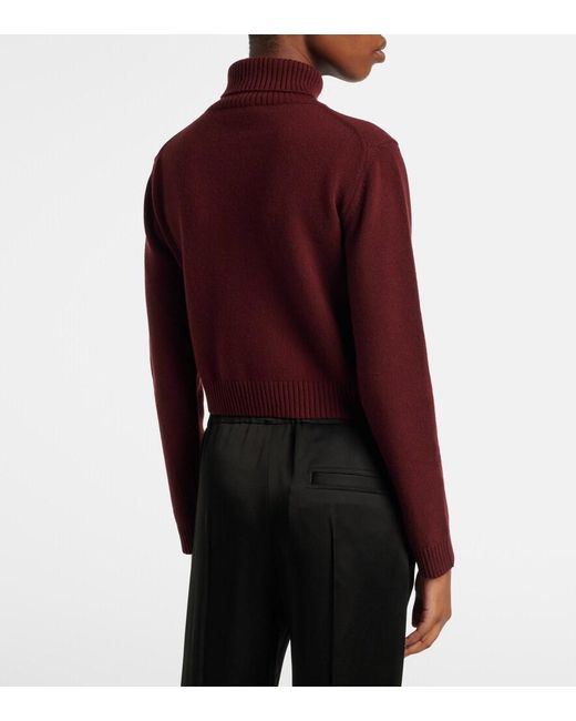 Jil Sander Red Wool Turtleneck Sweater