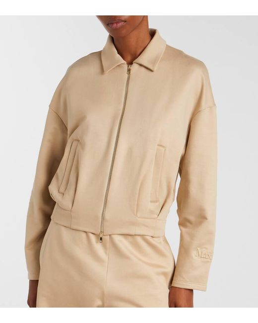 Max Mara Natural Blouson Argenta Aus Einem Seidengemisch