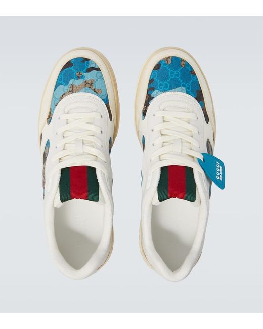 Gucci Sneakers Gg Canvas Mit Leder in Blue für Herren