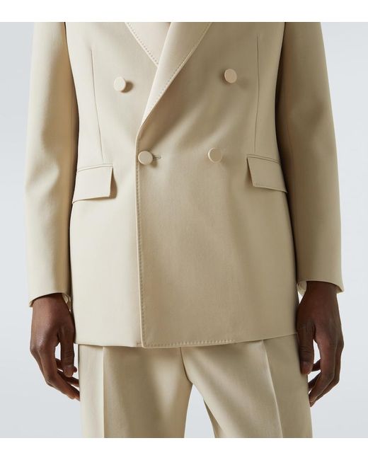 Saint Laurent Natural Wool Tuxedo Blazer With Satin Lapel for men