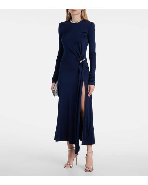 Abito Midi Con Cristalli di David Koma in Blue