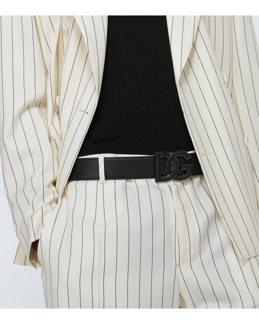 Cintura DG in pelle di Dolce & Gabbana in Black da Uomo