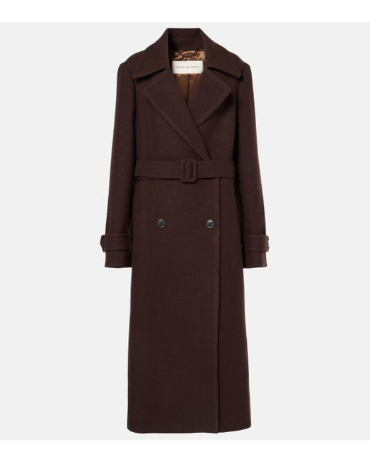 Dries Van Noten Brown Belted Wool Coat