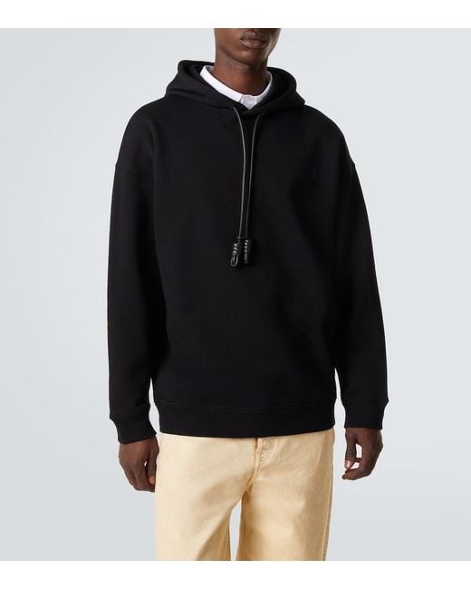 Loewe Black Anagram Cotton Jersey Hoodie for men