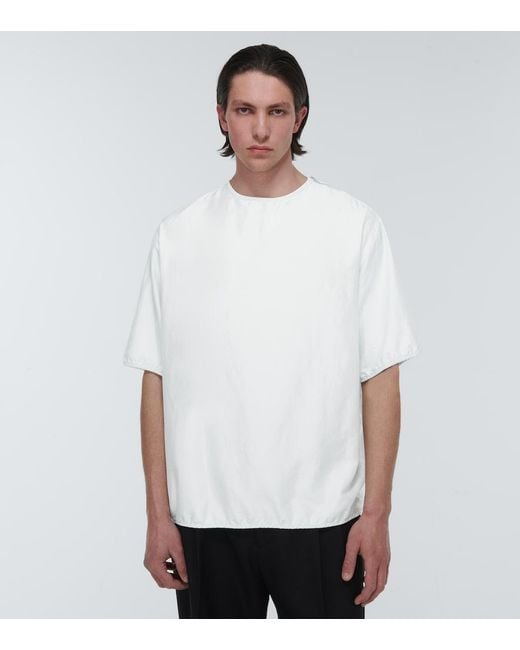 Jil Sander White Blouson Silk Blend T-Shirt for men