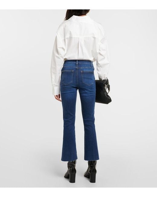 FRAME Blue Le Crop Mini Boot Mid-Rise Bootcut Jeans