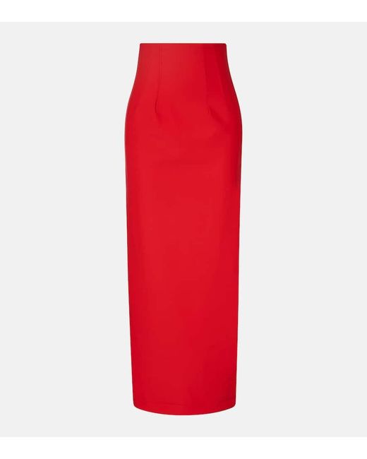 Adriana Degreas Red Coquille De Mer Maxi Skirt