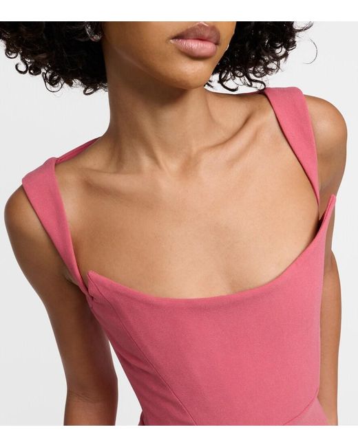 Alex Perry Pink Portrait Midi Dress