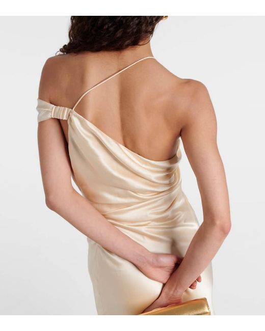 The Sei White Asymmetric Silk Satin Gown