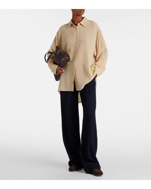 The Row Brown Leo Shearling-Lined Suede Loafers