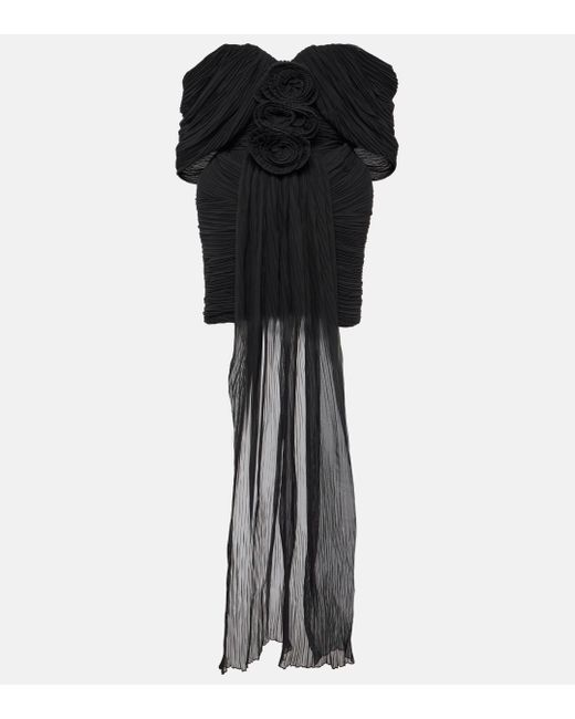 Robe en soie a fleurs Magda Butrym en coloris Black