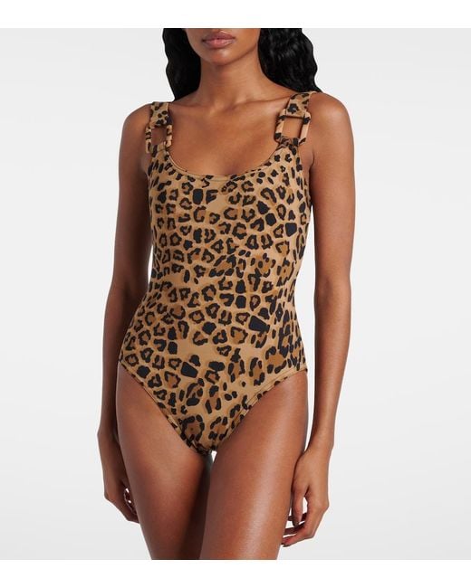 Karla Colletto Brown Izzy Leopard-Print Swimsuit