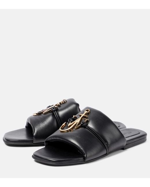 J.W. Anderson Black Anchor Leather Sandals