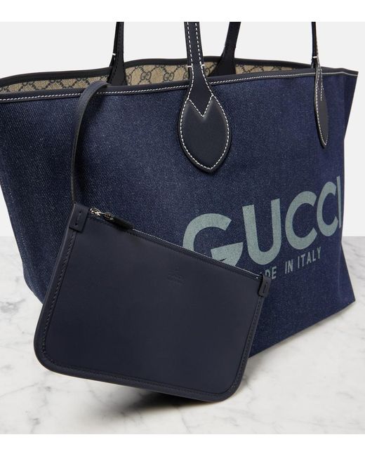 Gucci Blue Shopper Totissima Large Aus Denim