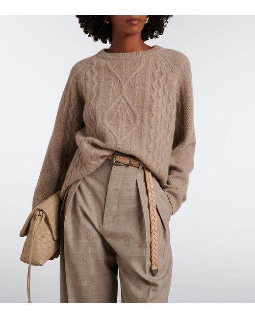 arch4 Brown Delilah Cable-Knit Cashmere Sweater