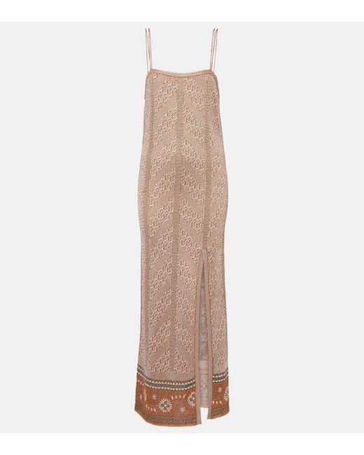 Valentino Natural Jacquard Lame Maxi Dress