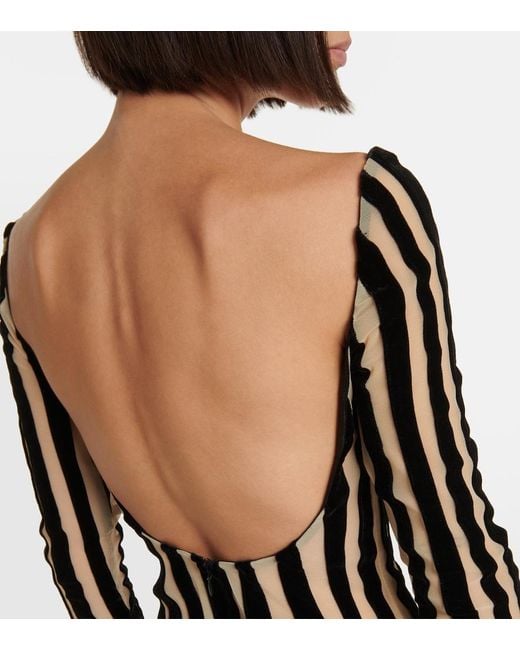 LAQUAN SMITH Black Striped Gown