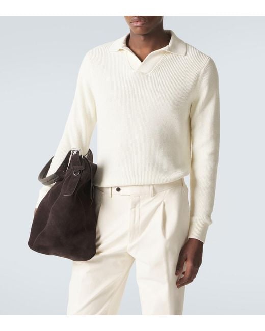 Thom Sweeney White Cotton Polo Shirt for men