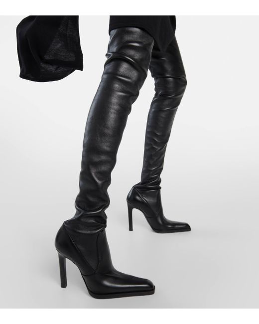 Saint Laurent Black Nina 110 Leather Over-the-knee Boots