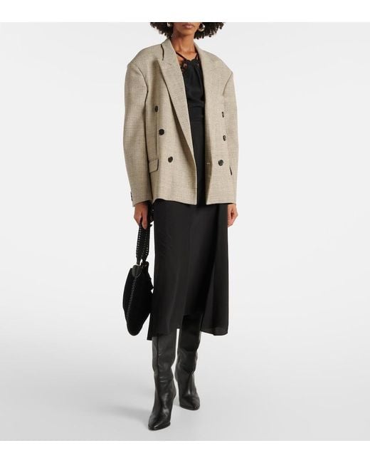 Isabel Marant Black Hortensia Silk Crepe De Chine Midi Skirt