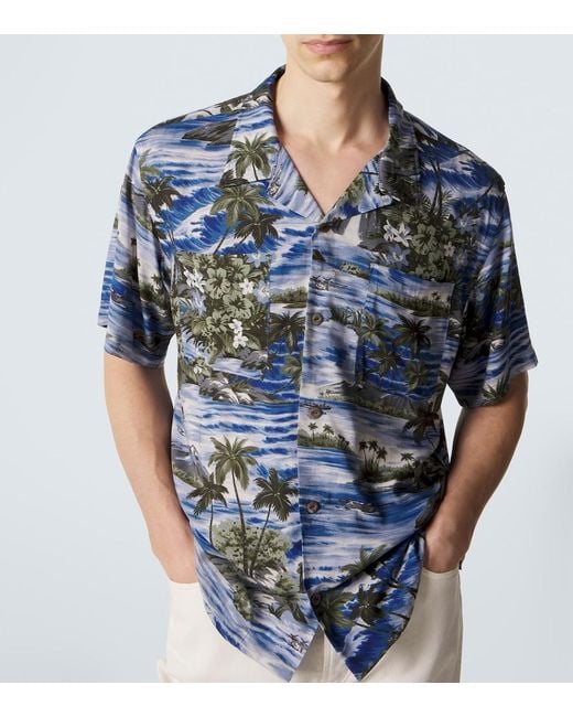 RRL Blue Printed Shirt for men