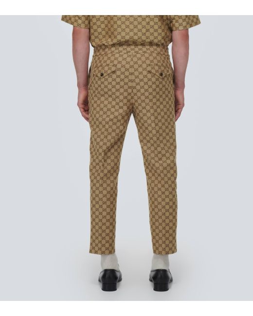 Pantalon de survetement en toile GG Gucci pour homme en coloris Natural