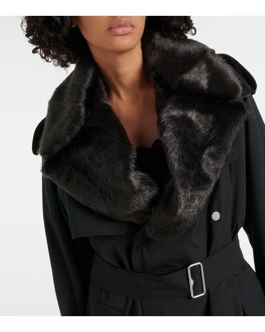 Trench-Coat En Coton Melange Burberry en coloris Black