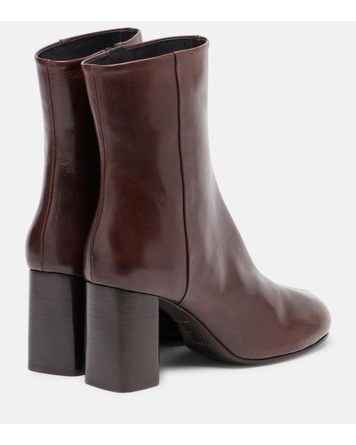 Lemaire Brown Anatomic 80 Leather Ankle Boots