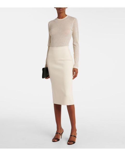 The Row White Iverness Cashmere Top