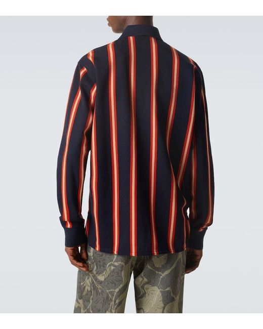 Junya Watanabe Red Striped Wool Polo Shirt for men