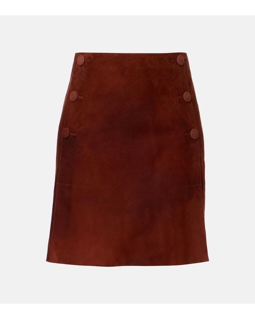 Yves Salomon Brown Suede Miniskirt
