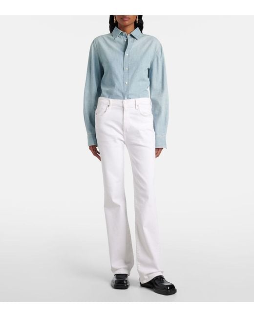Citizens of Humanity White Lilah High-Rise Bootcut Jeans