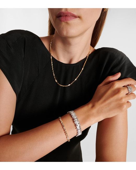 Suzanne Kalan Metallic Classic Milli 18Kt Bangle With Diamonds