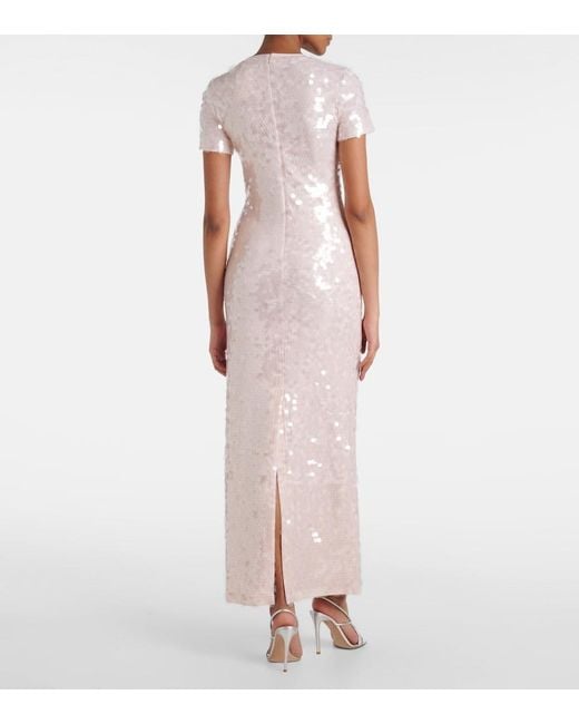 Sportmax White Sequined Jersey Maxi Dress