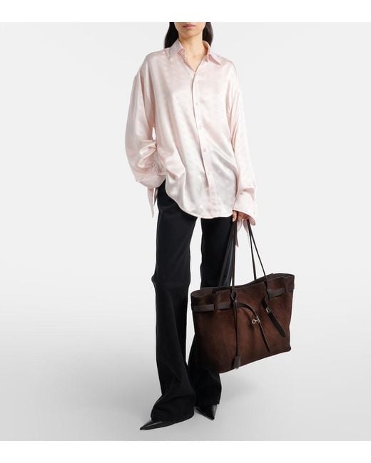 Balenciaga Brown Bel Air Large Suede Tote Bag