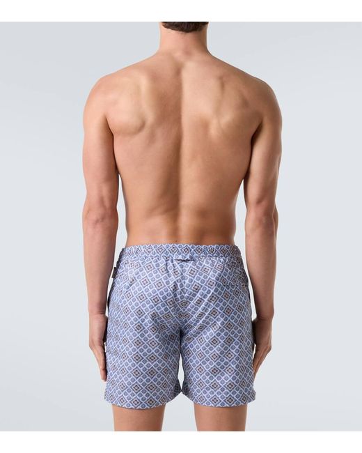 Orlebar Brown Blue Bulldog Printed Swim Trunks for men