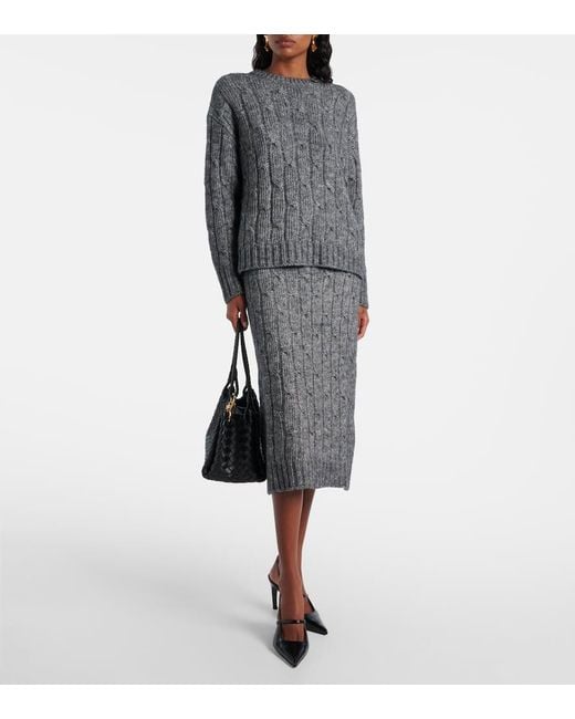 Max Mara Gray Midirock Otello Aus Einem Baumwollgemisch