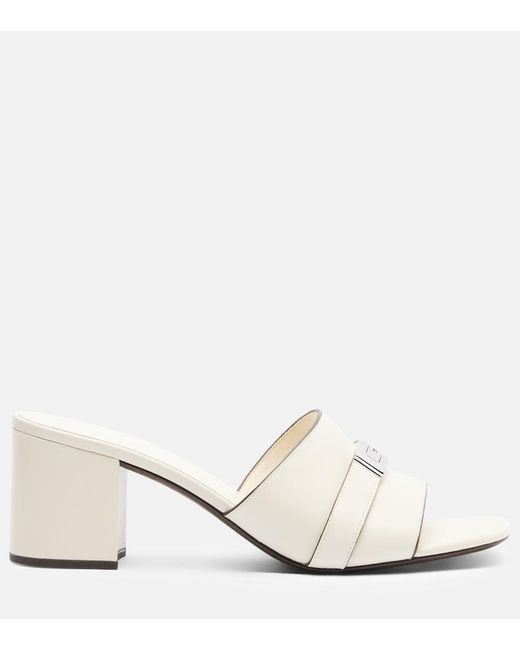 Tory Burch Natural Leelee Leather Mules