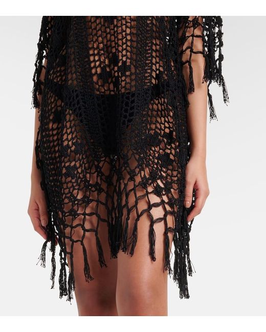Anna Kosturova Black Kaftan Aus Haekelstrick
